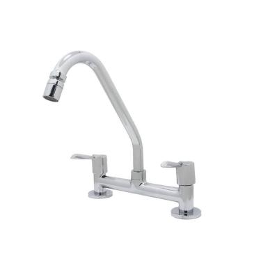 Imagem de Torneira Misturador Cozinha Pia Bancada Mesa Alavanca Cromado 1/4 De Volta Metal Luxo