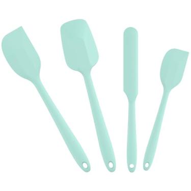 Imagem de Conjunto de 4 espátulas resistentes ao calor, conjunto de espátulas de silicone com alça antiderrapante, conjunto de espátula de cozinha versátil, conjunto de espátula de cozinha lavável na