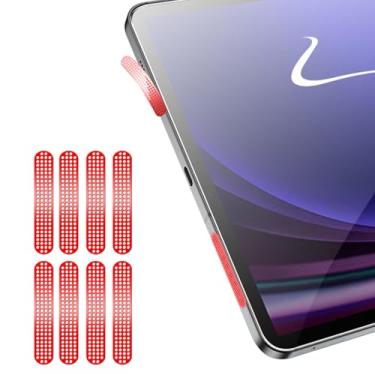 Imagem de Luchantle 8 peças de adesivos de rede à prova de poeira de metal para Samsung Galaxy Tab S10/ S10 Ultra, protetor de malha antipoeira para fone de ouvido (vermelho)