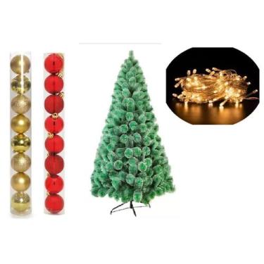 Imagem de Arvore De Natal Pinheiro Nevada 1,2 Metros 90 Galhos Enfeite - lojas v