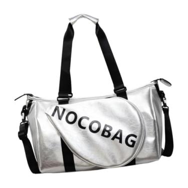 Imagem de kowaku Bolsa de armazenamento de tênis portátil com alça de ombro organizadora para transporte ao ar livre bolsa de badminton, Prata