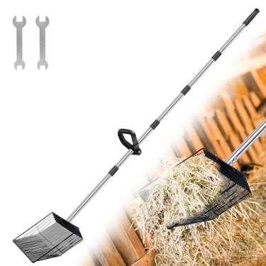 Imagem de Colher grande de metal para cocô de galinha, ferramenta removível 4 em 1, de 88 a 188 cm, ferramentas de limpeza de galinheiro de aço inoxidável destacáveis, pá multifuncional para peneirar areia para