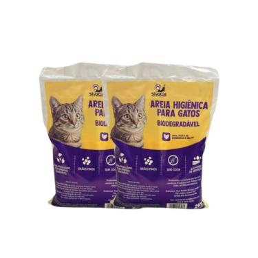 Imagem de Areia Biodegradável para Gatos Siva Cat – 4 kg – Grãos Finos (Milho e Mandioca)