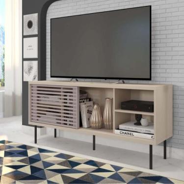 Imagem de Rack para TV até 55 Polegadas Industrial 136cm em BP Porta Ripada Mult