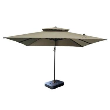 Imagem de Ombrelone Lateral Trancoso Tulum Poliéster Marrom Taupe - Fratini