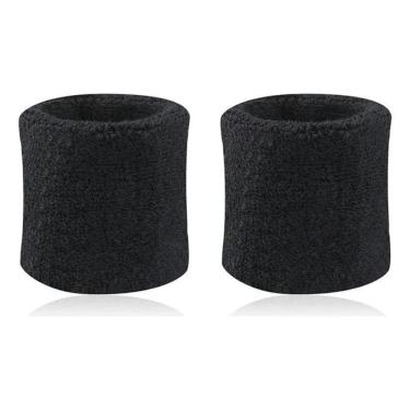 Imagem de 2X Par Munhequeira Atoalhada Pulso Tênis Basquete Squash C