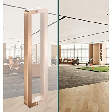 Imagem de Puxador de porta para exteriores, puxadores de porta de vidro de aço inoxidável de dupla face, despensa de escritório, chuveiro, celeiro francês, barra de aderência para porta extra longa (cor