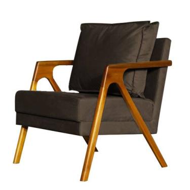 Imagem de Poltrona Para Recepção Estofada Marilia material sintético Divini Deco