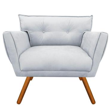 Imagem de Poltrona Decorativa Anitta Suede Cinza - D'rossi