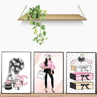 Imagem de Kit 03 Quadros Decorativos Manicure e Beleza  Salão, Estúdio ou Espaço