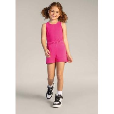 Imagem de Shorts básico infantil menina em moletinho Brandili Rosa, Rosa, 12