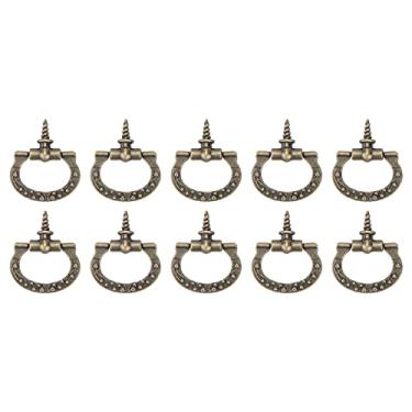 Imagem de Puxador de rosca retrô bronze vintage, 10 peças, liga metálica, caixa de joias, gaveta, faça você mesmo, caixa de presente, decoração de hardware