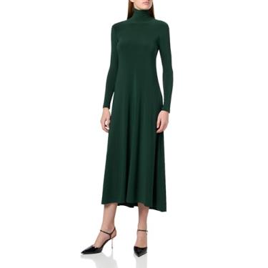 Imagem de Norma Kamali Vestido longo rodado com manga tartaruga, Esmeralda escura, P