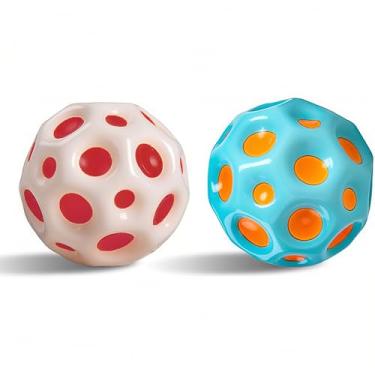 Imagem de Bola super quicando – Bolas espaciais de alto salto (pacote com 2) Conjunto de bolas para esportes internos e externos, bolas saltitantes extremas para alívio do estresse (laranja, verde)