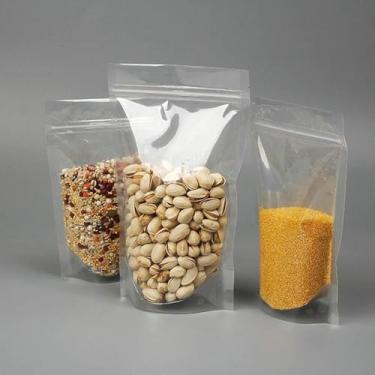 Imagem de Sacos Ziplock reutilizáveis Press-N-Loc premium para armazenamento de alimentos e viagens | Sacos herméticos com zíper para geladeira e cozinha | Capas Ziplock multiuso |