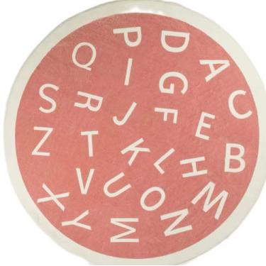 Imagem de Tapete Infantil Redondo Alfabeto Letra Quarto Bebê 1,40m - Koti, Letra