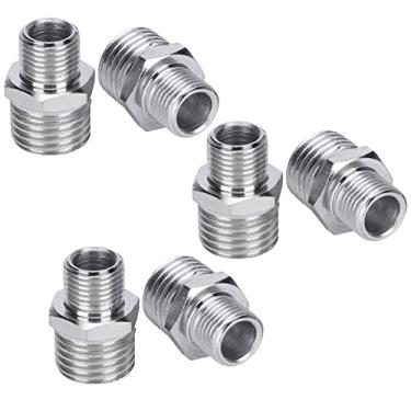 Imagem de Acouto Conjunto de Conectores de Aerógrafo de 6 Unidades - Rosca Macho G1/8 pol. A G1/4 pol. Pistolas e Compressores Adaptadores - Pintura Ideal, Artesanato e Aplicações Finas