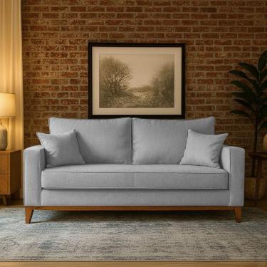 Imagem de Sofá Living Beny 3 Lugares 1,80m Linho Cinza