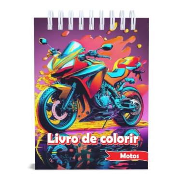 Imagem de Livro de colorir Motos, A5, gramatura 120g, 50 desenhos, capa dura