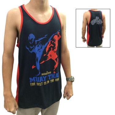 Imagem de Camiseta Regata Muay Thai - The Kicks - Preto/Verm - Toriuk-Unissex