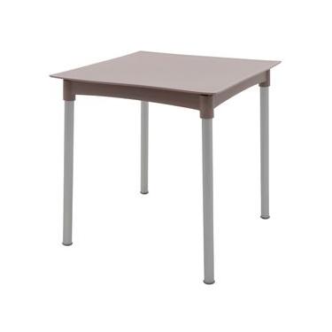 Imagem de Mesa Tramontina Laura Rattan 70 cm em Polipropileno Camurça com Pernas de Alumínio Anod...