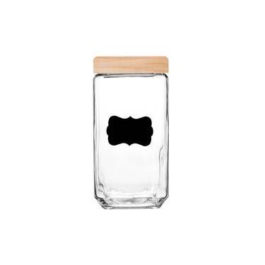 Imagem de Porta Mantimento De Vidro Com Tampa De Pinus  2,2L