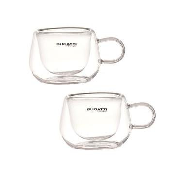 Imagem de Conjunto De 2 Xícaras Para Chá Parede Dupla Com Alça 200Ml - Bugatti