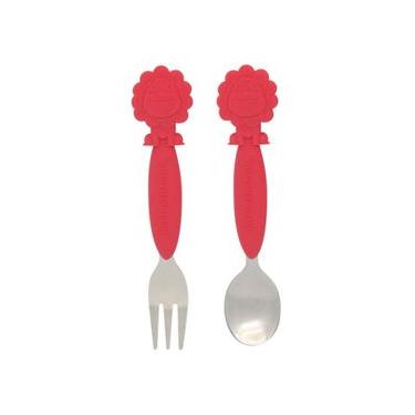Imagem de Jogo De Colher E Garfo Com Inox Leão Marcus Marcus (Em Silicone E Inox) - Marcus  Marcus