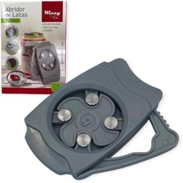 Imagem de Abridor ergonomico portatil, para latas de bebidas, remove topos, e leve, versatil