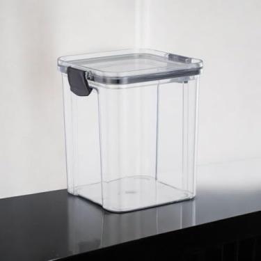 Imagem de Organizador Pote 900ml Quadrado com Trava | Vedação Perfeita para Alimentos | Plástico Transparente Livre de BPA