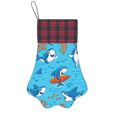 Imagem de SKKNT Meias de Natal com estampa de baleia submarina, animais de estimação, decoração de Natal, cães, gatos, árvores, doces, presente, conveniente