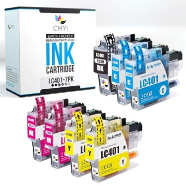 Imagem de CMYi LC401 Cartucho de tinta combo de substituição para impressoras Brother DCP-J1800DW, MFC-J1010DW, J1012DW, J1170DW, J1800DW (1 preto, 2 ciano, 2 magenta, 2 amarelo)