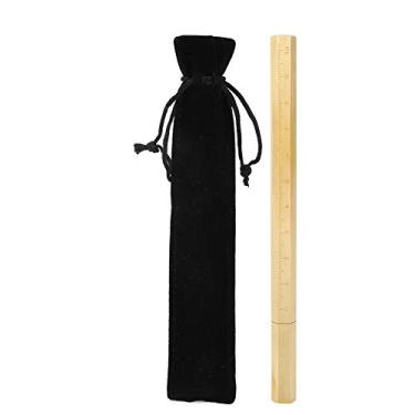 Imagem de Alomejor Caneta de Gel, Caneta de Escrita de Metal de Latão Com Recarga de Gel de 0,5 Mm e Régua de 10 Cm, para Assinatura de Negócios de Escritório Escolar e Uso Diário (0,5mm)