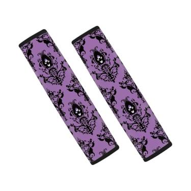 Imagem de gearider Capas de cinto de segurança de carro Halloween Haunted House pacote com 2 almofadas de cinto de segurança de carro capa macia para cinto de segurança almofada alça de ombro interior