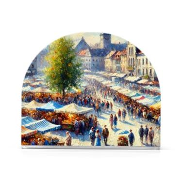 Imagem de Porta-guardanapos de banheiro Market Square, azul, 1 pacote, porta-guardanapos de bar, porta-guardanapos com peso