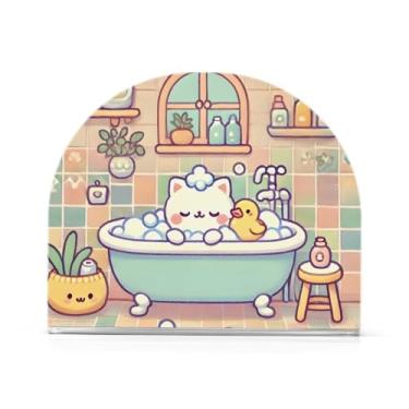 Imagem de Suporte de guardanapo de cozinha rosa de banho de desenho animado, conjunto de 2, suporte de acrílico, suporte de guardanapo de convidado para banheiro