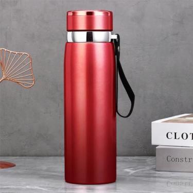 Imagem de Kit 3 Garrafa Térmica Aço Inox 800ml Água Gelada Quente C/Vedação Academia Trilha