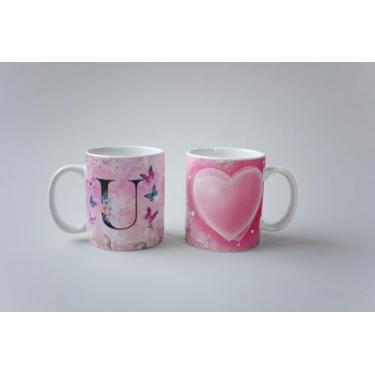 Imagem de Caneca Alfabeto Borboleta Porcelana 325ml (U)