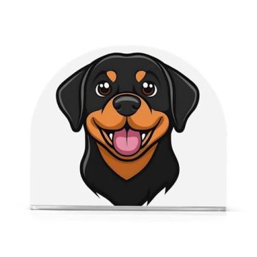 Imagem de Porta-guardanapos amarelos simples com cabeça de cachorro para cozinha, pacote com 2 porta-guardanapos para guardanapos de pano, porta-guardanapos de acrílico