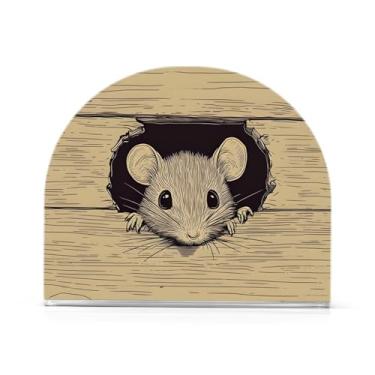 Imagem de Porta-guardanapos bege Curious Mouse para cozinha, porta-guardanapos com peso, 1 pacote, porta-guardanapos de bar