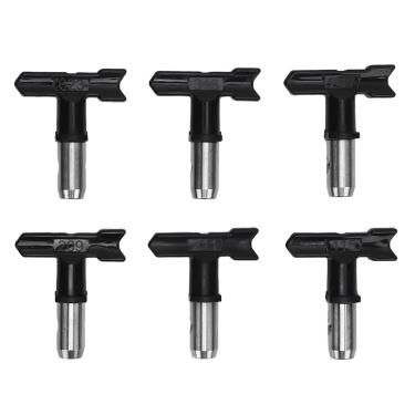 Imagem de Jiawu Conjunto de Bico Pulverizador Mal Ventilado de Aço Inoxidável Com Ampla Compatibilidade de Aplicação 6 X Acessórios de Bico para Máquina Pulverizadora de Tinta Mal Ventilada