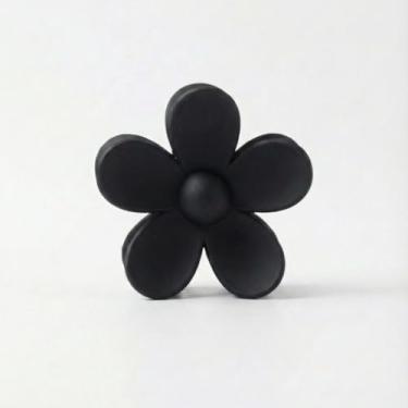 Imagem de Kit 4 3 2 Grampos Piranha de Cabelo Flor Camélia – Presilha de Cabelo Feminina para Praia Festa e Uso Diário (Preto,2)