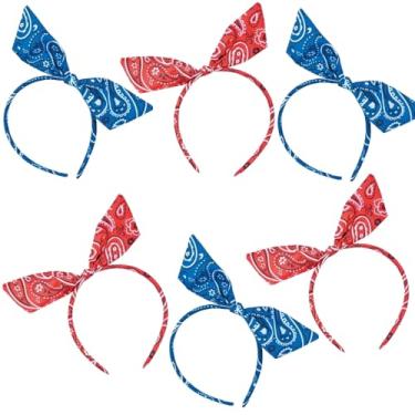 Imagem de Fun Express Bandana com laço estampado para o quarto de julho (conjunto com 6)