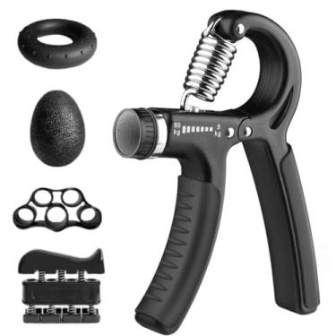 Imagem de Kit Hand Grip Ajustável 5 Peças Fortalecedor Mão Dedos Punho Exercício Reabilitação Resistência 5 a 60kg Antiestresse Portátil Compacto