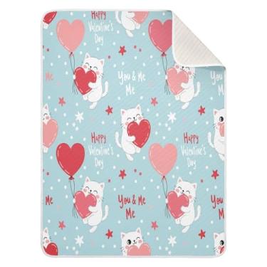 Imagem de Wassud Cobertor de bebê com balões de gatos brincalhões para meninos e meninas, cobertor macio de algodão essencial para recém-nascidos, cobertor aconchegante para berçário, viagem, berço, carrinho 76