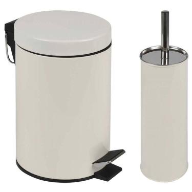 Imagem de Conjunto ágata Lixeira 3l E Escova Para Vaso Sanitário - Mor