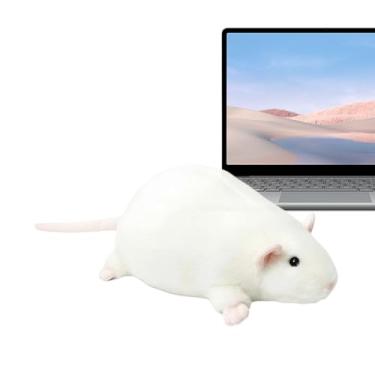 Imagem de Boneca de pelúcia de ratos – Boneca animal e macia – Modelo realista de ratos de pelúcia | para sala de estar, quarto, prateleira, mesa, estudo, berçário, homens, crianças e meninos