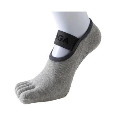 Imagem de Meias De Yoga E Pilates Antiderrapantes Femininas Com Cinco Dedos 1 Pa