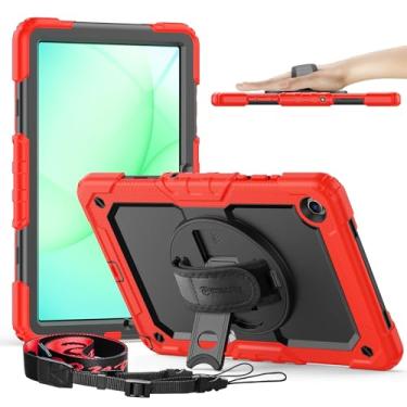 Imagem de Timecity Capa para Samsung Galaxy Tab A9+/A11+ Plus 11 polegadas - Capa protetora resistente com protetor de tela, suporte giratório, alça de ombro e suporte para lápis | Adequado para crianças