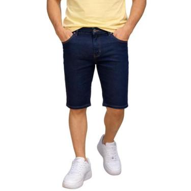 Imagem de Bermuda Short Jeans Masculina Tradicional Com Lycra Tecido Premium - M